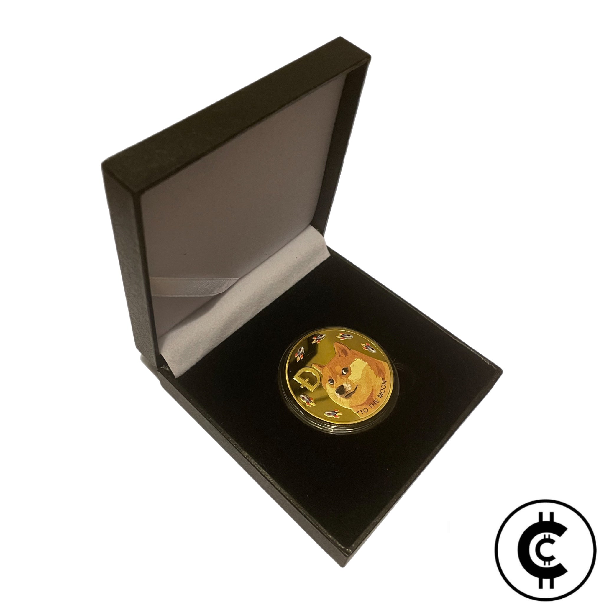 Gold-Plated Stainless-Steel Dogecoin Collectable Coin in Case.