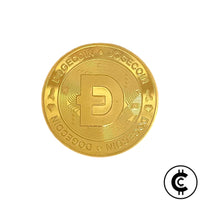 Gold-Plated Stainless-Steel Dogecoin Collectable Coin in Case.