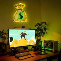 Money Bag Neon Wall Sign