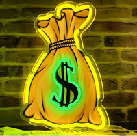 Money Bag Neon Wall Sign