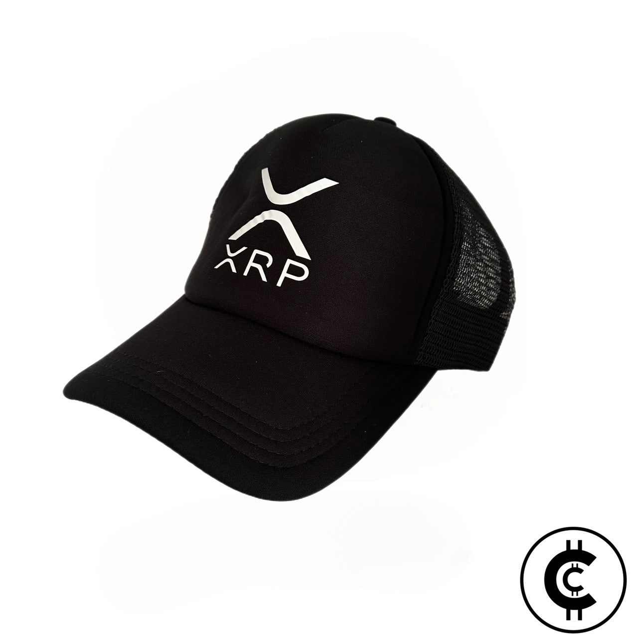 Black XRP Trucker Hat Cap