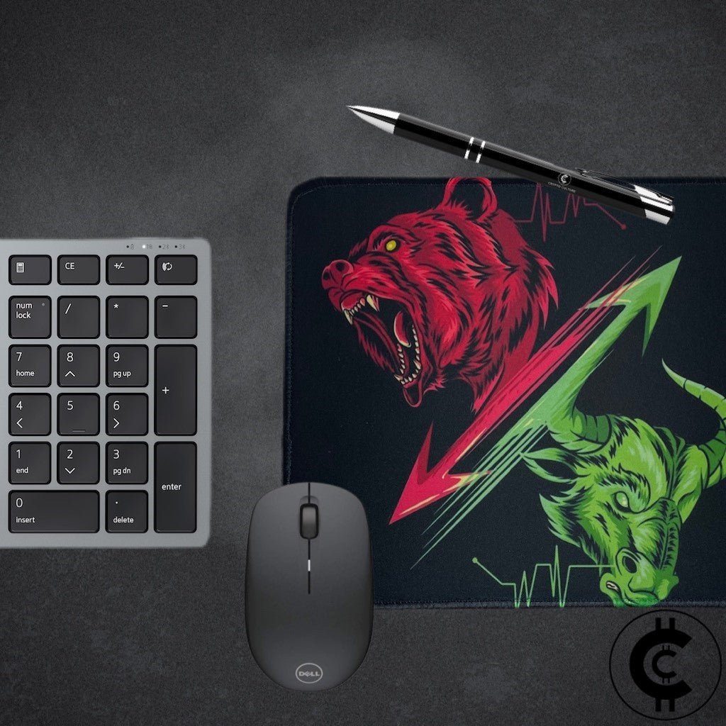 Bear vs Bull Themed Crypto Mouse Pad - CryptoCulture