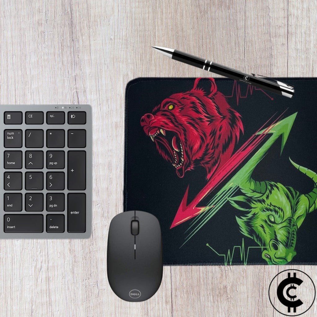 Bear vs Bull Themed Crypto Mouse Pad - CryptoCulture