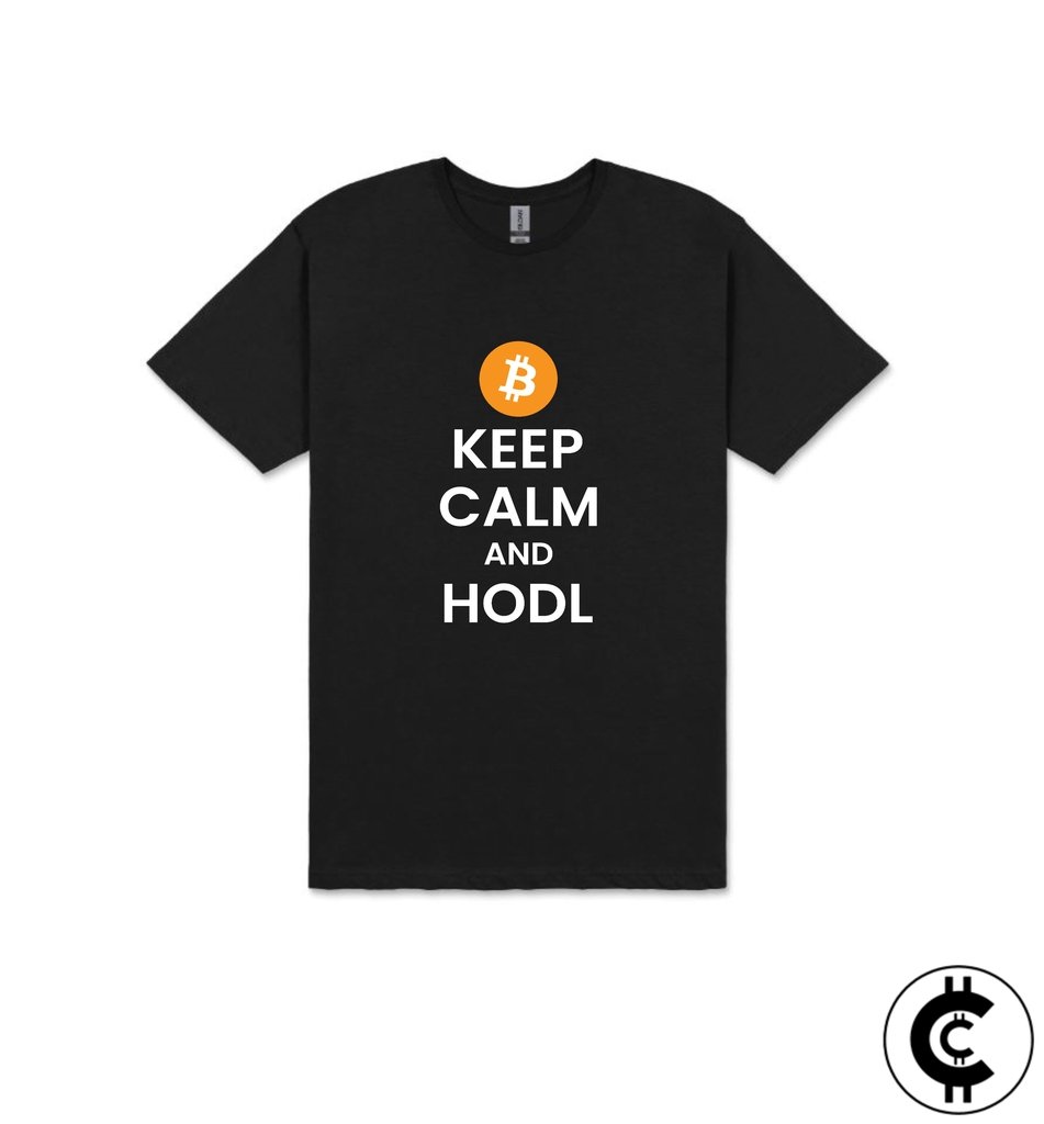 Bitcoin Keep Calm and HODL Crypto Meme T-Shirt - CryptoCulture