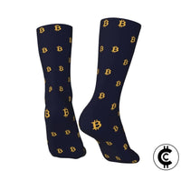 Bitcoin Themed Blue Socks - CryptoCulture