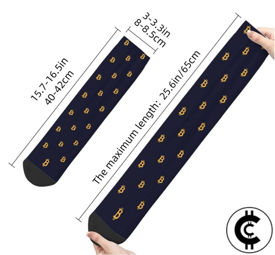 Bitcoin Themed Blue Socks - CryptoCulture