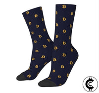 Bitcoin Themed Blue Socks - CryptoCulture