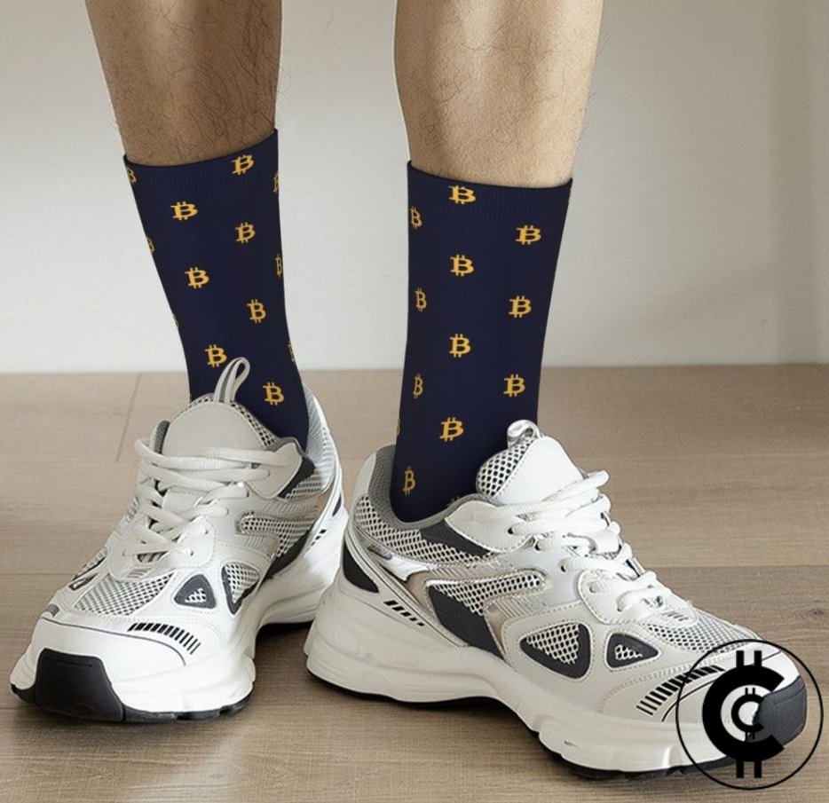 Bitcoin Themed Blue Socks - CryptoCulture