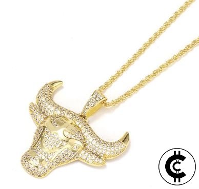 Crypto Gold-Plated Bull Pendant - CryptoCulture