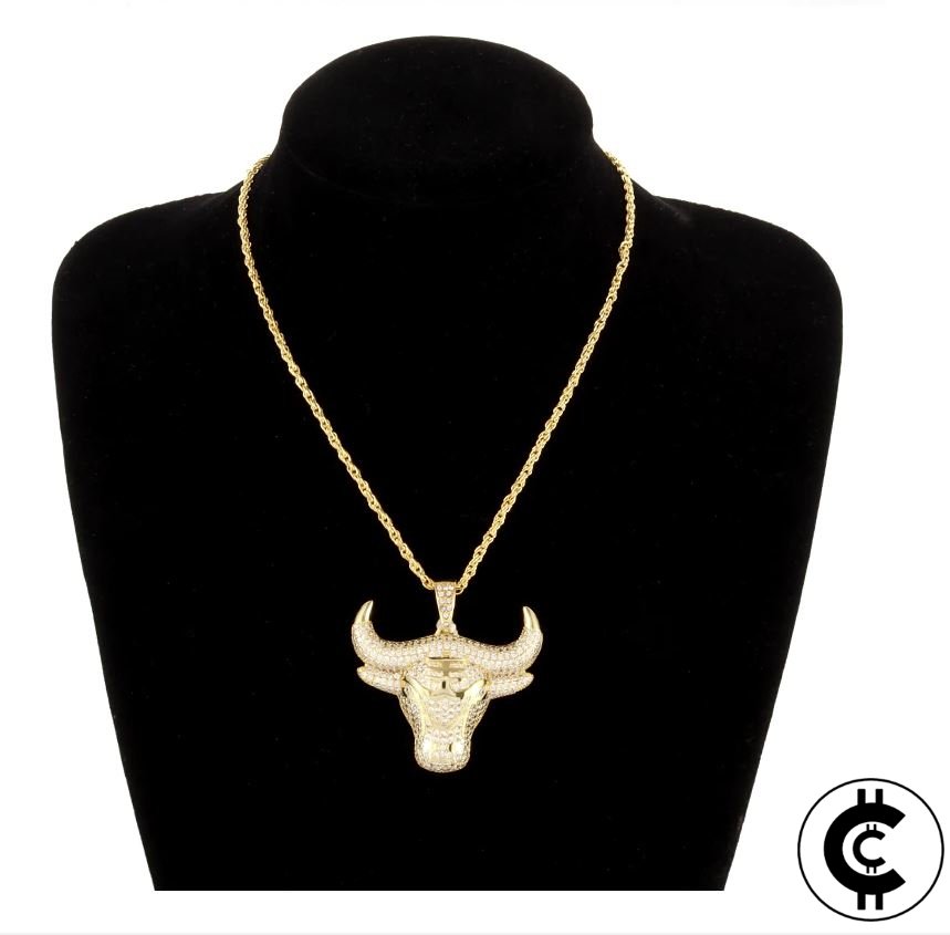 Crypto Gold-Plated Bull Pendant - CryptoCulture