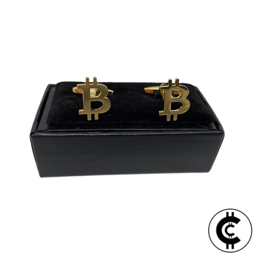 Gold Bitcoin Style Cufflinks - CryptoCulture