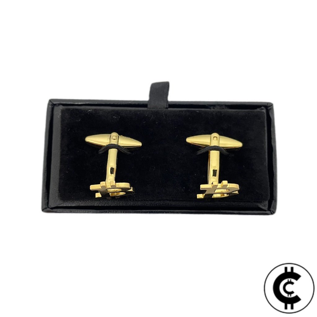 Gold Bitcoin Style Cufflinks - CryptoCulture