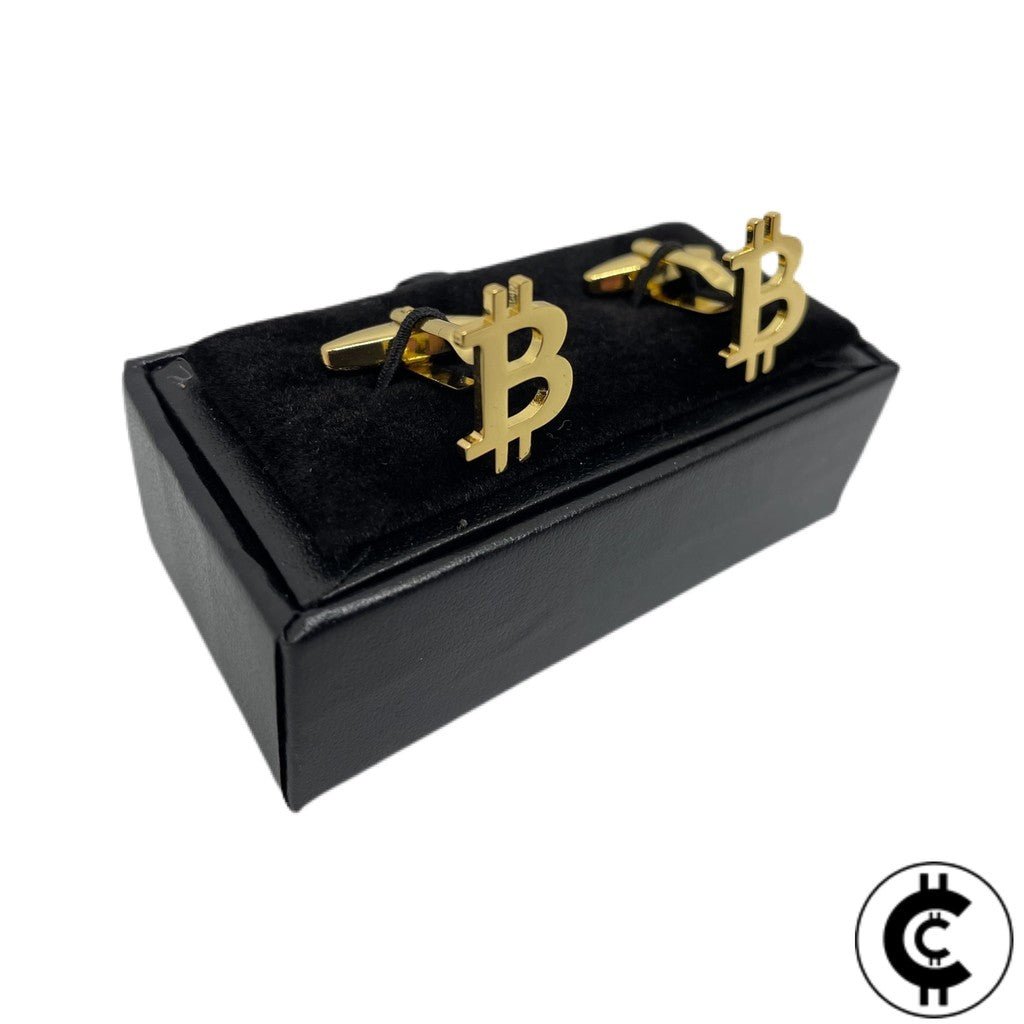 Gold Bitcoin Style Cufflinks - CryptoCulture