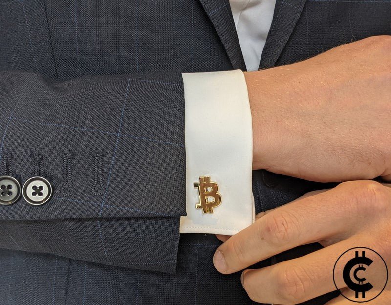 Gold Bitcoin Style Cufflinks - CryptoCulture