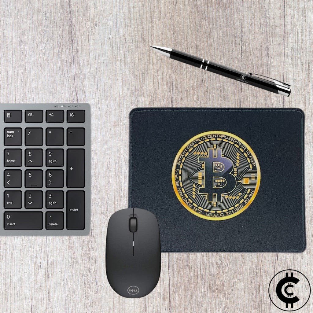 Gold Bitcoin Token Mouse Pad - CryptoCulture