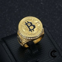 Gold Plated Bitcoin Ring - CryptoCulture