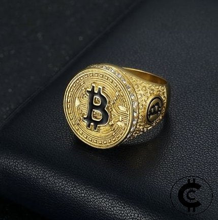 Gold Plated Bitcoin Ring - CryptoCulture