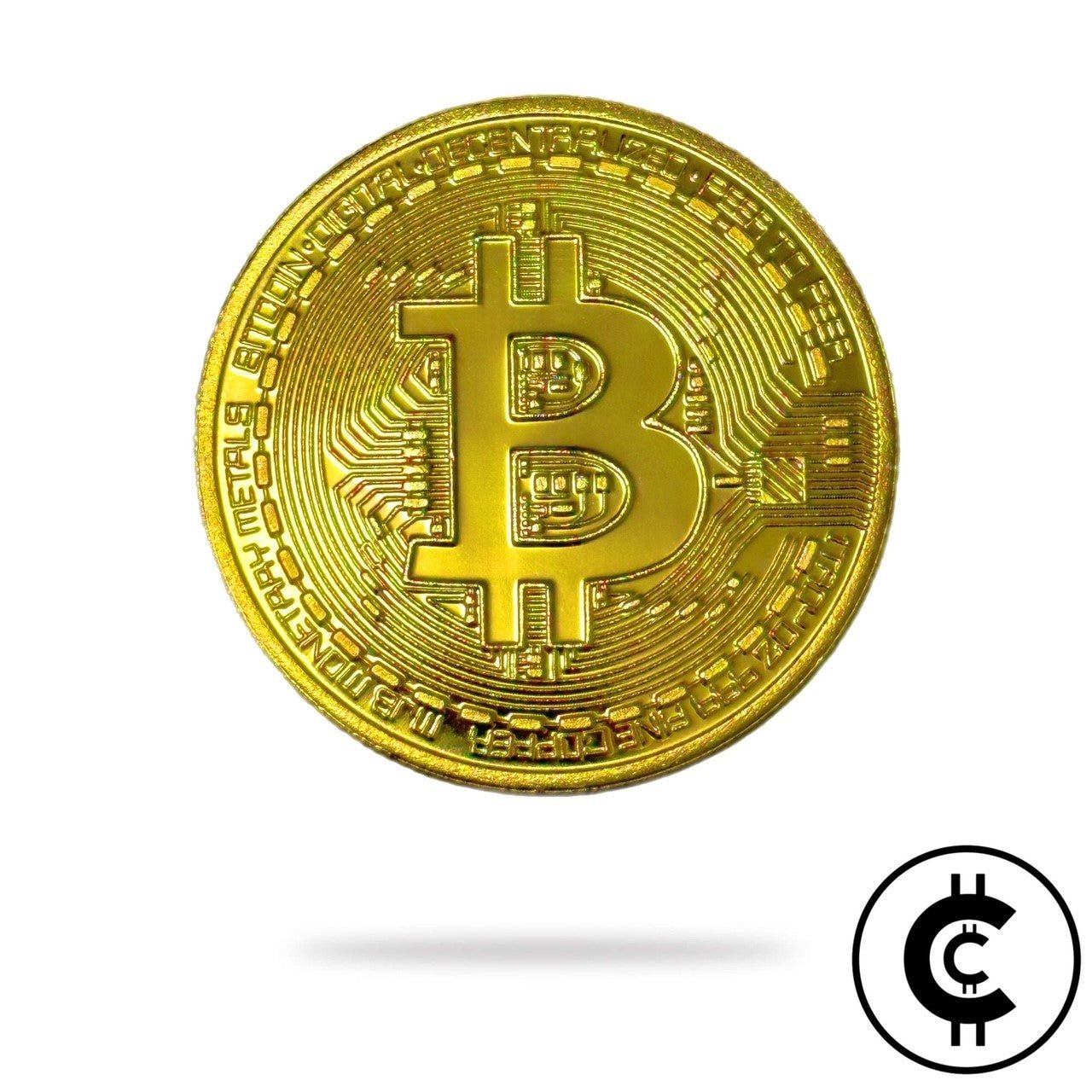 Gold-Plated Stainless-Steel Bitcoin Collectable Coin in Case. - CryptoCulture