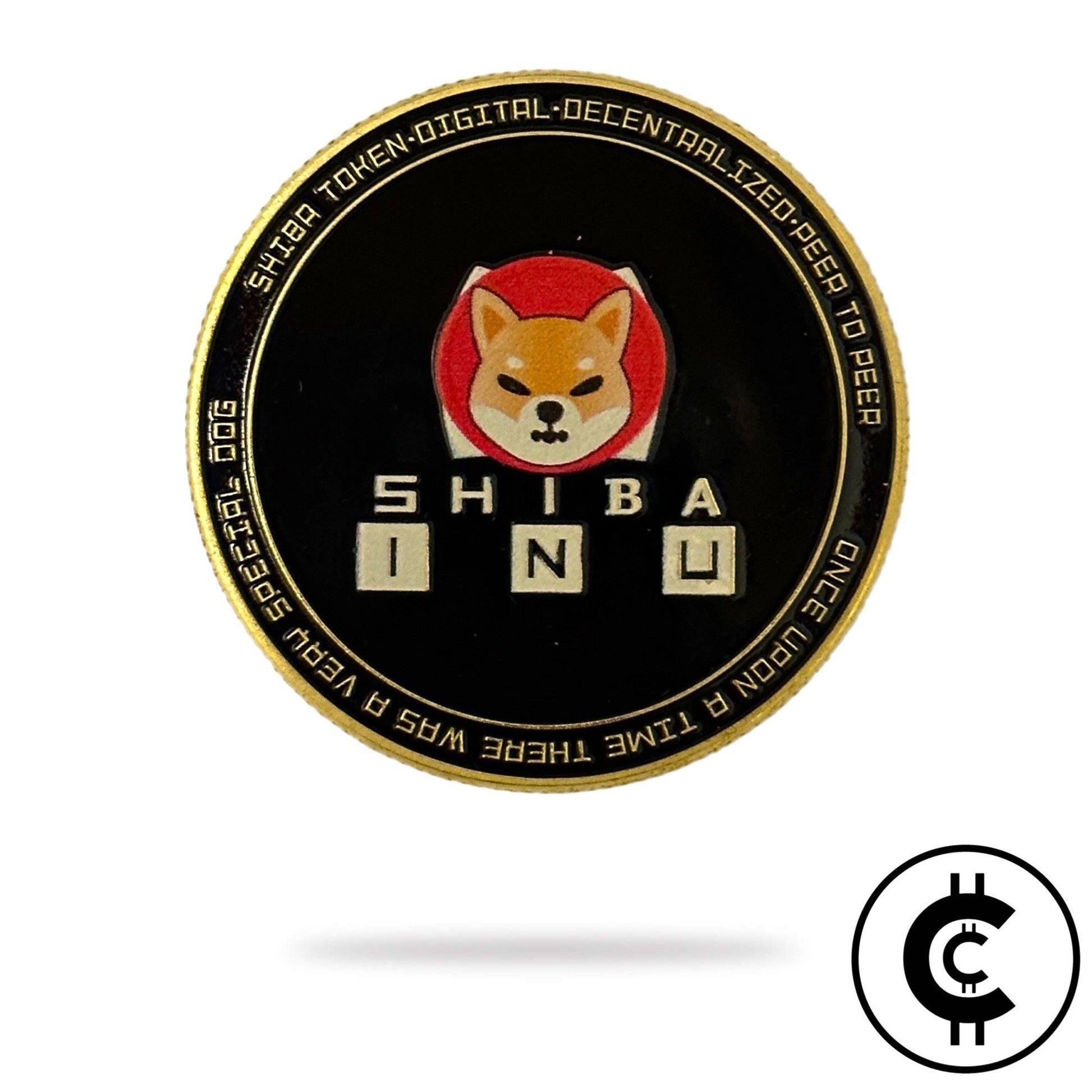 Gold-Plated Stainless-Steel Shiba Inu Collectable Coin in Case. - CryptoCulture