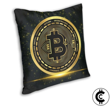 Large Bitcoin Themed Cushion Pillow - CryptoCulture