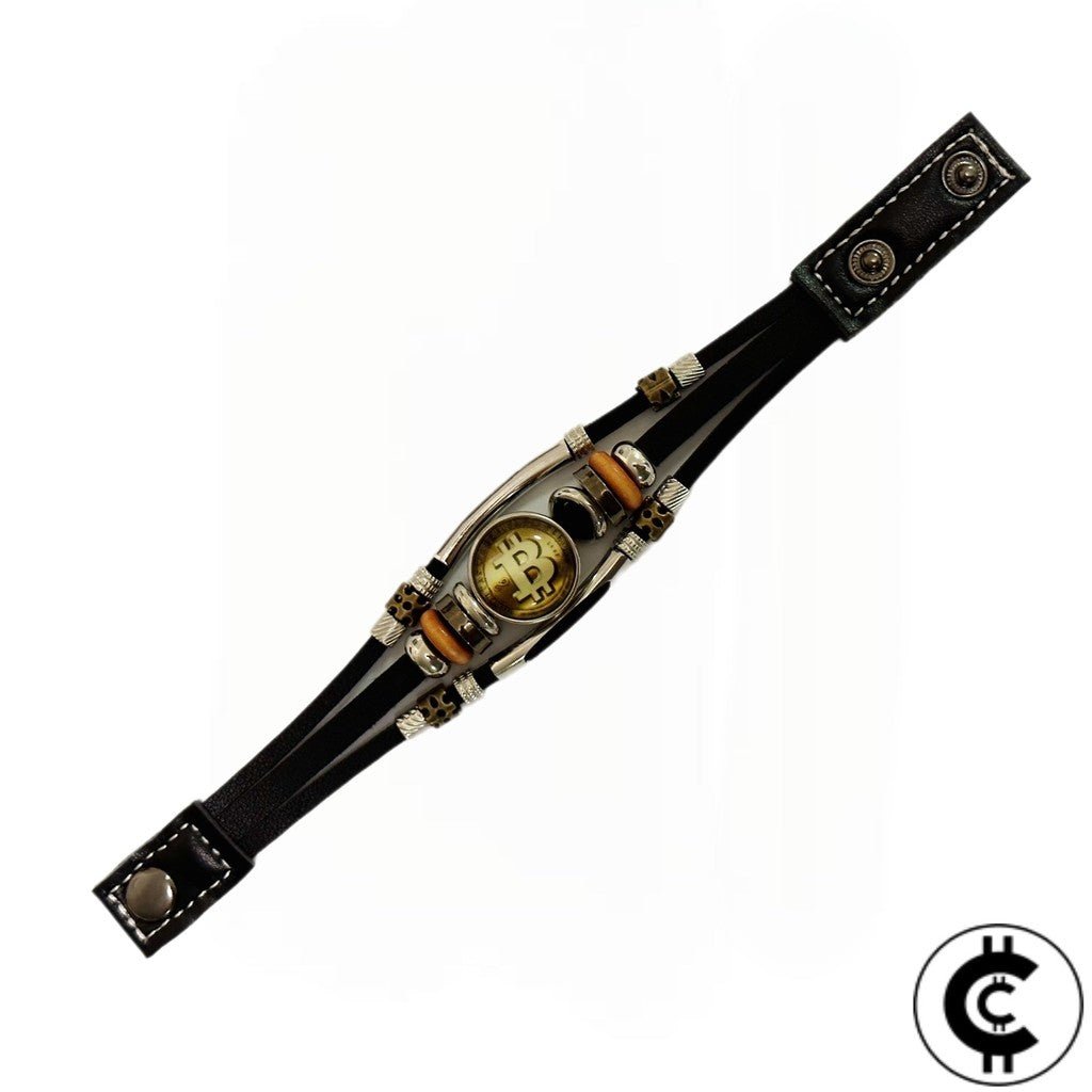 Leather Bitcoin Bracelet - CryptoCulture