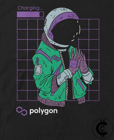 Polygon Charging Crypto T-Shirt - CryptoCulture