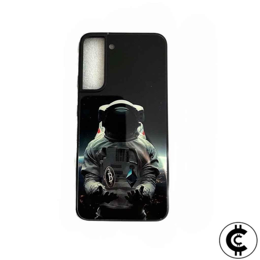 Samsung Tempered Glass Bitcoin Astronaut Phone Case - CryptoCulture